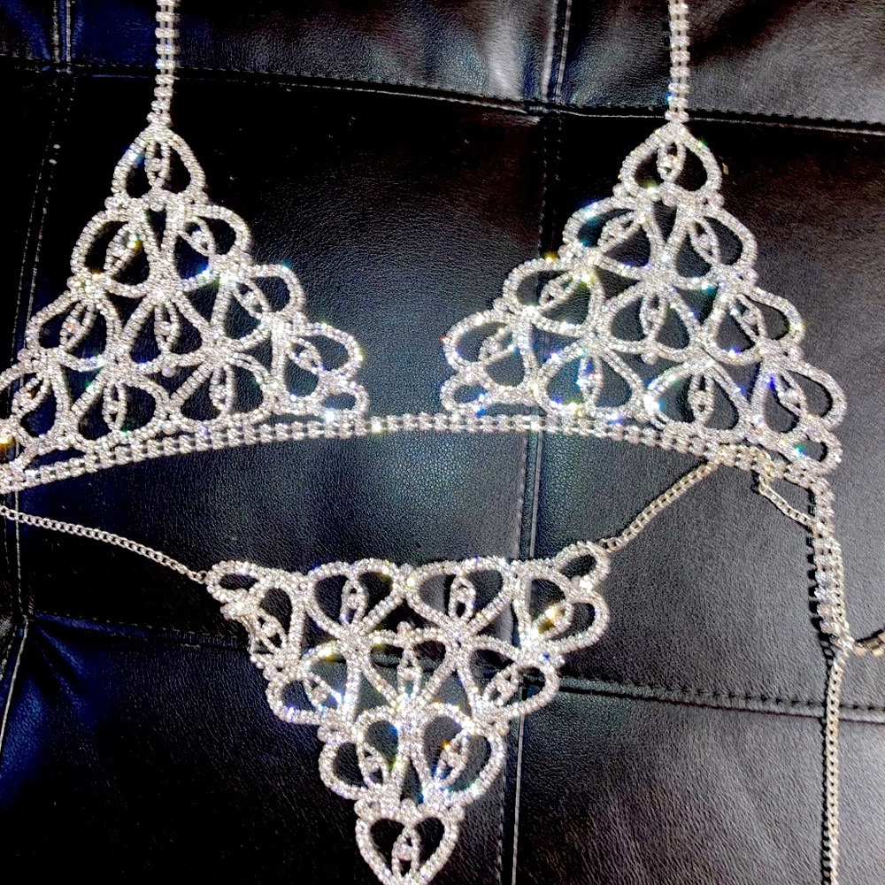 Rhinestone lingerie bikini